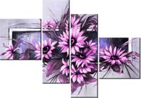 100 70CM OBRAZ 4 ELEM SŁONECZNIKI FIOLECIE DRUK PŁÓTNO RAMA