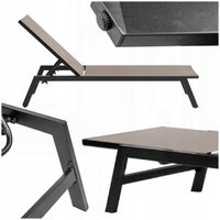 Leżak ogrodowy beżowy wygodny z aluminium rozkładany Leżanka na taras 60 cm