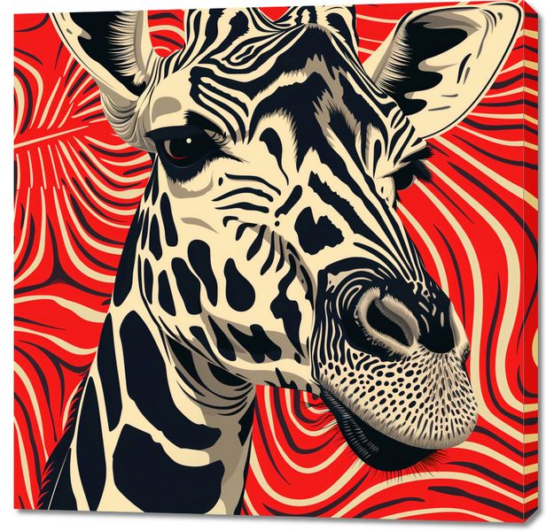 Obraz 100x100cm Wzrok Żyrafy zdjęcie 1