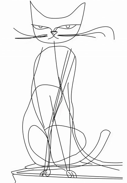 Plakat 68x98cm Kot Linijny zdjęcie 1