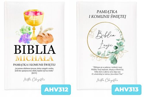 BIBLIA OBRAZKOWA Pamiątka KOMUNII ŚWIĘTEJ TWOJE IMIĘ PREZENT OD CHRZESTNEGO na Arena.pl