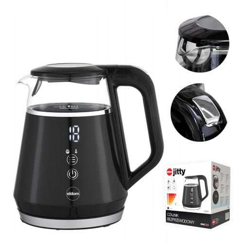 CZAJNIK ELEKTRYCZNY BEZPRZEWODOWY SZKLANY 1L PANEL DOTYKOWY 1100W na Arena.pl