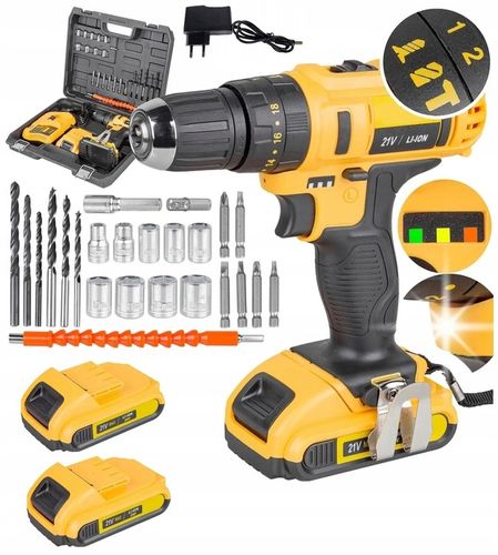 21V WIERTARKO WKRĘTARKA AKUMULATOROWA WALIZKA NASADKI BITY LED WALIZKA 2AKU na Arena.pl