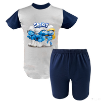 Krótka Piżama dziecięca Smerfy - Smurfs - Nowa Przygoda