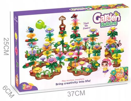 KLOCKI KONSTRUKCYJNE KWIATY 272 ELEMENTY KREATYWNY ZESTAW W PUDEŁKU PREZENT na Arena.pl