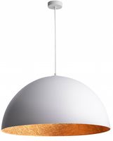 Loftowa lampa wisząca Sfera 30146 kopuła biała miedziana
