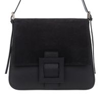 VERA PELLE torebka skórzana duża listonoszka na ramię V506 czarna