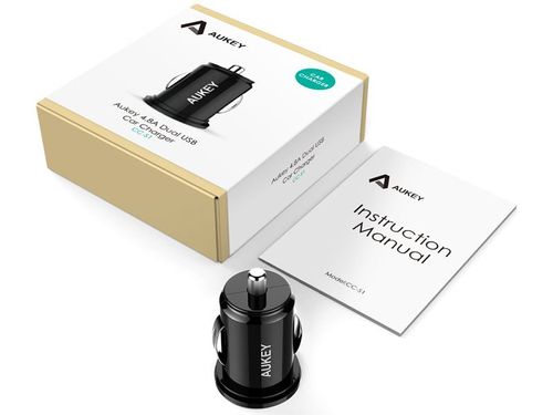 Ładowarka samochodowa AUKEY CC-S1 2xUSB +kabel micro USB CB-D9 na Arena.pl