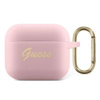guess gua3sssi airpods 3 coverróżowy/pink silicone vintage script