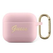 guess gua3sssi airpods 3 coverróżowy/pink silicone vintage script