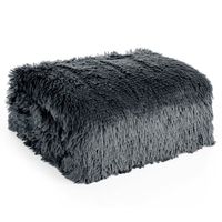Miękki koc futrzany TIFANY 150X200 stalowy