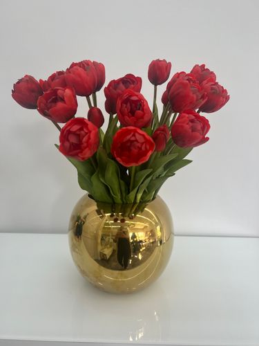 Bukiet rozkwitniętych tulipanów gumowych 7 sztuk Premium kolor CZERWONY na Arena.pl