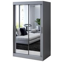 Szafa Przesuwna 120cm KARL Antracyt Garderoba 2 wnętrza