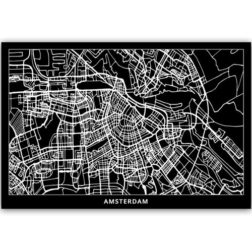 Obraz na płótnie – Canvas, plan miasta Amsterdam 60x40 na Arena.pl