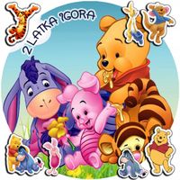 OPŁATEK NA TORT 20CM - KUBUŚ PUCHATEK + IMIĘ + GRATIS! 15CM 18CM