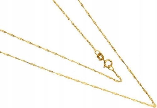 Złoty łańcuszek 585 SPLOT SINGAPUR 45 cm 0,61g dla dziecka na Chrzest Św. na Arena.pl