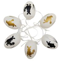 JAJKA WIELKANOCNE ZAWIESZKI JAJKO DO ZAWIESZENIA BIAŁE ZAJĄCE PISANKI 6 szt