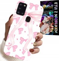 ETUI DO SAMSUNG GALAXY A21s - RÓŻOWE WSTAZKI WSTĄZKA MODNE WZORY CASE