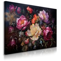 Obraz Do Sypialni Kolorowe Kwiaty Piwonie Abstrakcja Natura 120cm x 80cm