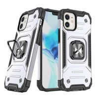 etui pancerny pokrowiec do iphone 14 uchwyt magnetyczny ring armor srebrny