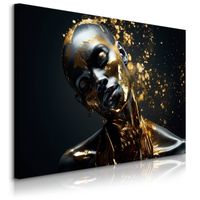 Obraz Abstrakcyjny Portret Kobiety Glamour Elementy Złota 70cm x 50cm