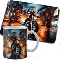 ZESTAW KUBEK + PODKŁADKA DRUK - MOTOR MOTOCYKL