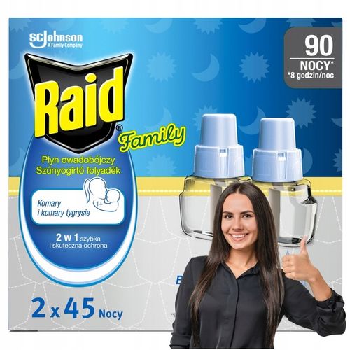 PŁYN NA KOMARY DO ELEKTROFUMIGATORA OWADOBÓJCZY RAID BEZZAPACHOWY 90 na Arena.pl