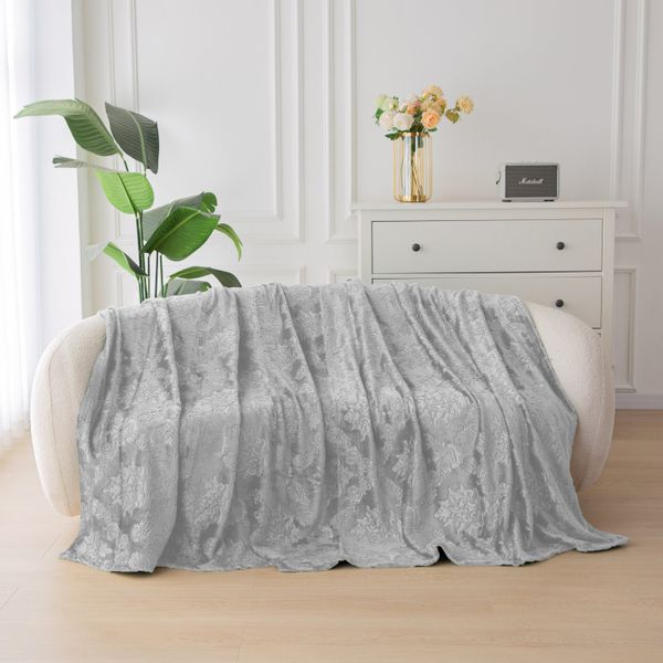 Miękki Koc Glamour 200X220 Jasnoszary zdjęcie 4