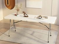 Stół cateringowy turystyczny bankietowy składany do ogrodu biały