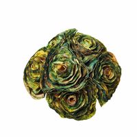 Róże "X6" z suszonych liści magnolii oliwkowe