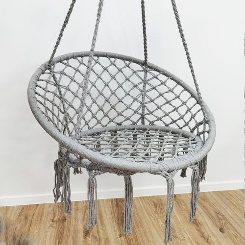 fotel wiszący bocianie gniazdo hamak boho, huśtawka z poduszką szara kr33sz na Arena.pl