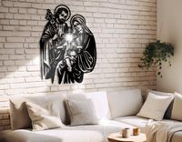 OBRAZ AŻUROWY DEWOCJONALIA PANEL ŚCIENNY RODZINA BOŻA JEZUS MARIA NA ŚCIANĘ