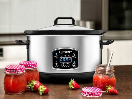 Wolnowar Slow Cooker Garnek ceramiczny 4,5L Yoer 280W INOX LCD +Programator na Arena.pl