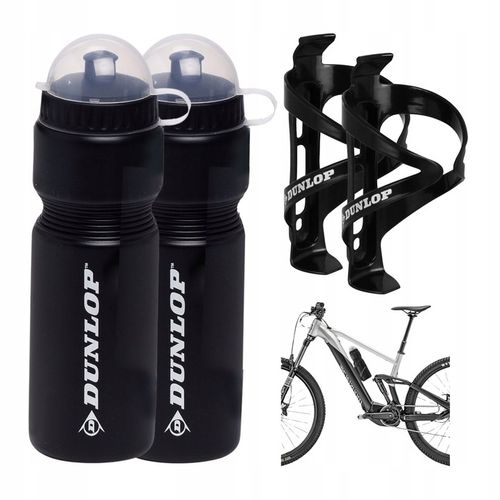 Bidon Rowerowy z Uchwytem na Butelkę Czarny 750 ml Dunlop Zestaw 2 szt na Arena.pl