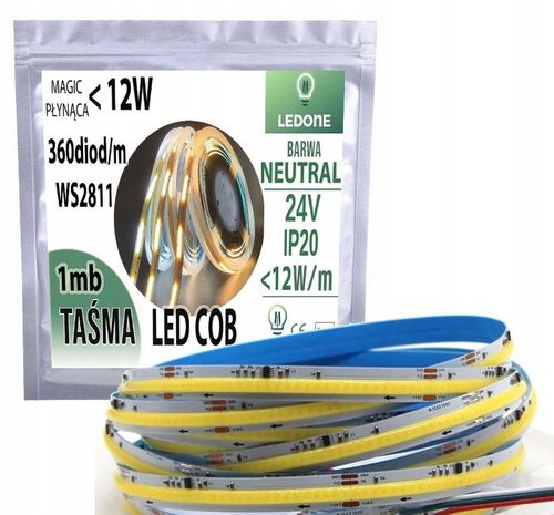 TAŚMA LED COB IP20 24V 360d Magic Pixel PŁYNĄCA WS2811 cyfrowa 1m na Arena.pl