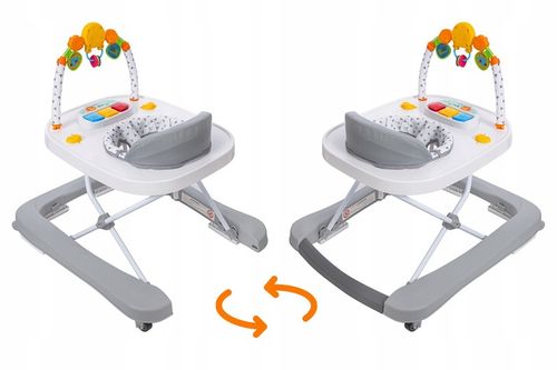 SimplyGo CHODZIK DLA DZIECKA INTERAKTYWNY PCHACZ CHODAK ZE STOLIKIEM SZARY na Arena.pl