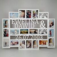 Multirama ramka na zdjęcia z napisem imiona i data 20 zdj rocznica