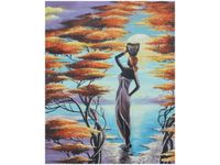 40X50CM AFRYKAŃSKA DZIEWCZYNA KOSZEM OBRAZ