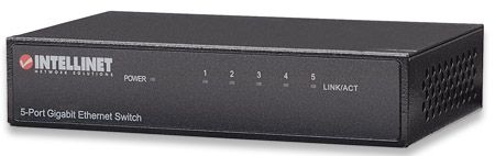 SWITCH GIGABIT INTELLINET 5x10/100/1000 Mb/s RJ45 DESKTOP METAL 530378 zdjęcie 1