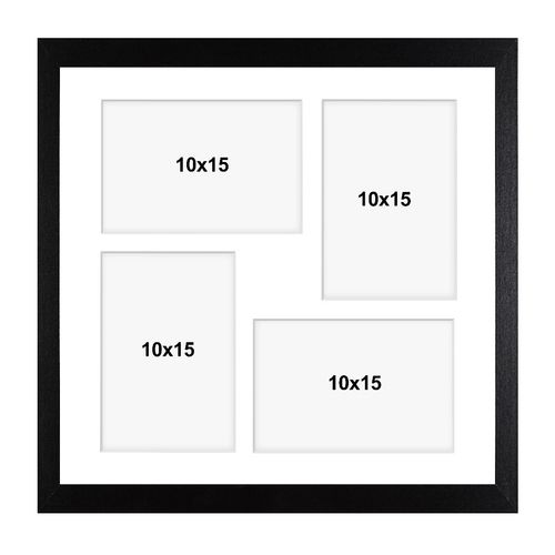 Ramka kwadratowa na 4 zdjęcia Hekla 34x34x4 MDF galeria czarny 1szt. na Arena.pl