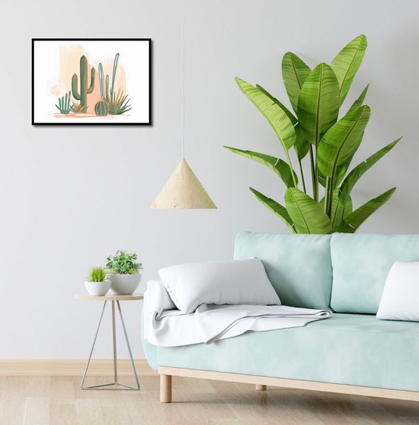 Plakat 55x40cm Ilustracja Kaktusów zdjęcie 4