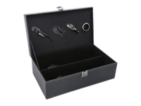 Elegancki Zestaw do Wina w Czarnej Walizce na 2 butelki Box Prezentowy