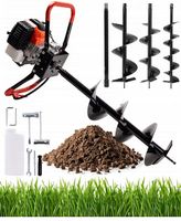 ŚWIDER SPALINOWY WIERTNICA GLEBOWA 3x WIERTŁA PRZEDŁUŻKA MEGA ZESTAW MOCNA