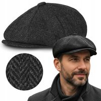 Kaszkiet męski OCIEPLANY Czapka Old School 50% WEŁNY Pako Jeans Retro Style