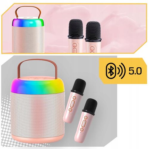 ZESTAW KARAOKE 2 MIKROFONY + GŁOŚNIK BEZPRZEWODOWY BLUETOOTH SUPER DŹWIĘK na Arena.pl