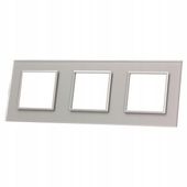 RAMKA SZKLANA POTRÓJNA (3 PUSZKI) - SREBRNA LIVOLO