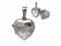 SREBRNY WISIOREK OTWIERANE SERCE PUZDERKO SEKRETNIK GRAWEROWANY WZOREK