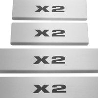 Listwa progowa BMW X2 F39 Stal nierdzewna 304 mat z czarnymi literami 4szt