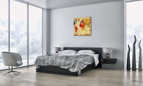 Obraz Na Płótnie - Mapa Kontynenty  - 70X70 Cm - Ac70X70-3582 na Arena.pl