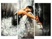 60 90CM OBRAZ 3 ELEM ZMYSŁOWY BALET ŚCIENNY DRUK PŁÓTNO